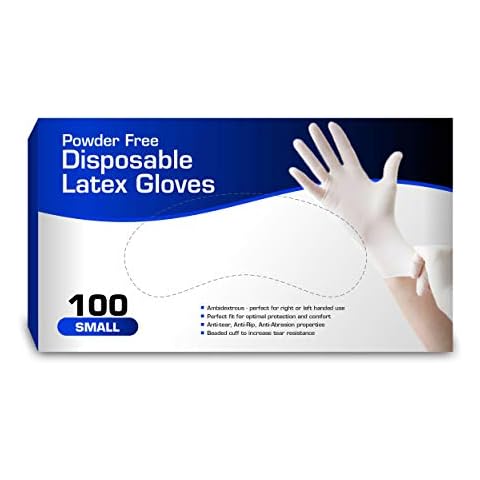 Chef's Star Disposable Powder Free Latex Gloves, Small, White Cover