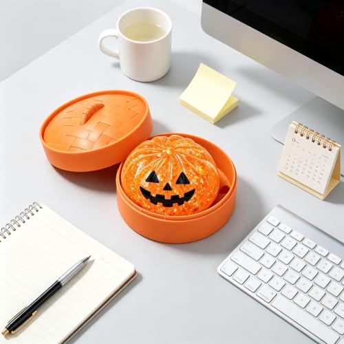 KangJJ Giant Dumpling Squeezable Halloween Dumpling, Dumpling Squish with Steamer Colorful Dumplings Stress Balls Stress Relief Fidget Sensory Toy for Holiday & Birthday Gifts Stretchy Desk Toys - Image 4