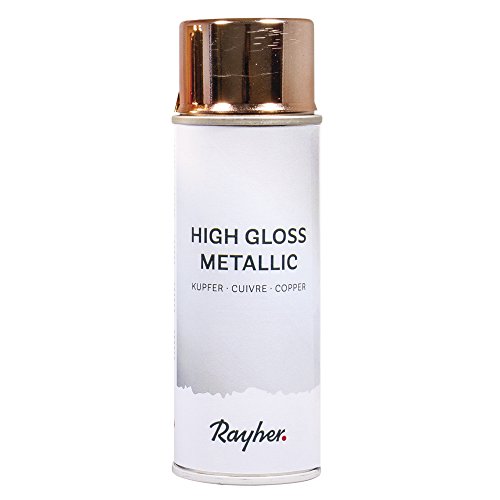 Rayher 34424638 vernis en spray métallique, bombe de peinture, 200ml, cuivre