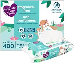 Parent's~Choice Fragrance-Free Wipes, Hypoallergenic, Unscented, Alcohol-Free Pouch, 400 Count