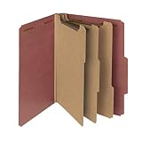 Smead 100% Recycled Pressboard Classification File Folder, 3 Dividers, 3" Expansion, Letter Size, Re