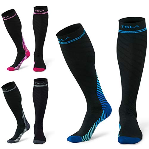 TSLA Compression Socks Men & Women Graduated 20-30 mmHg Travel Medical Varicose Pregnancy