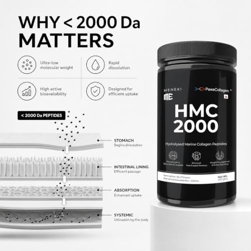 Image of Worlds Best Collagen Powder for Skin, Joints & Bones, Muscles, Hair & Nails, Protein Dietary Supplement, Gluten Free, Sugar Free, No Preservatives (HMC 250gm)