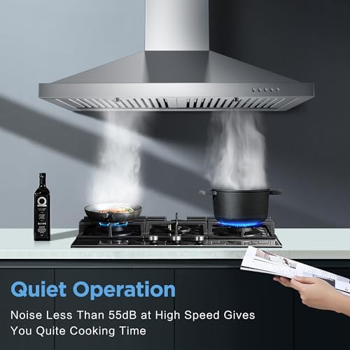 Zomagas ZMS-0160B 24 Inch Range Hood, Wall Mount Vent Hood In Stainless Steel thumb #4