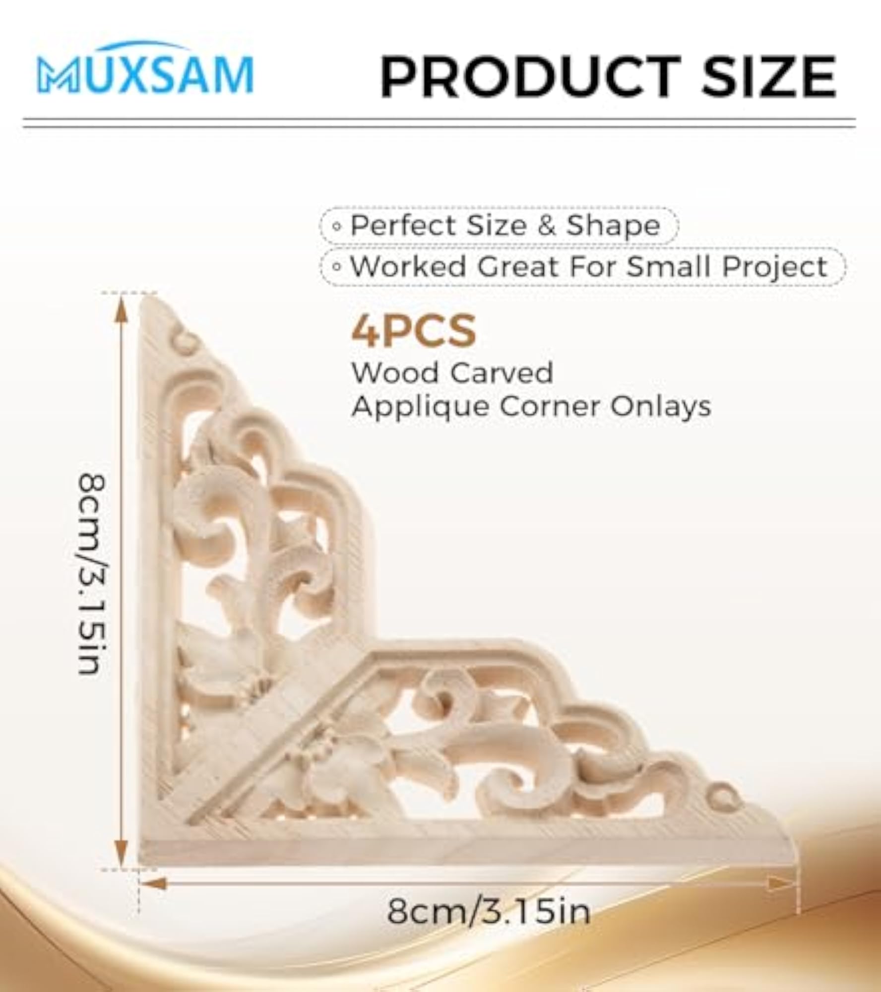 4-Pack Furniture Applique Corner Onlay Decal