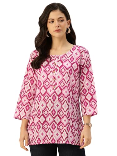 Image of feranoid Printed Top with Round Neck & 3 /4 Sleeves (S-XXL)