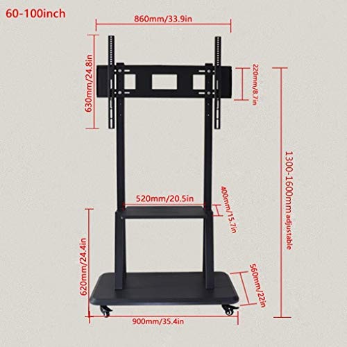 Soporte móvil para TV de piso ajustable para pantallas grandes miniatura 2