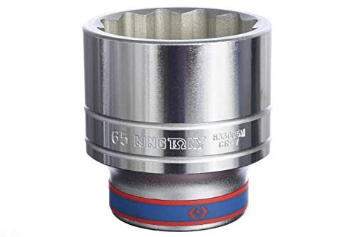 KING TONY 833065M 12 Point Socket, Dia 65 mm, 1-inch