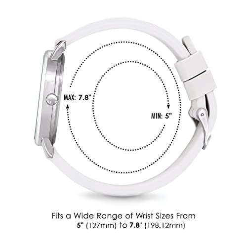 Speidel Original Scrub Watch™ Nurses Doctors Medical Professionals Students Men Women Easy Read Dial Military Time Red Second Hand Silicone Band Water Resistant ENGRAVABLE White