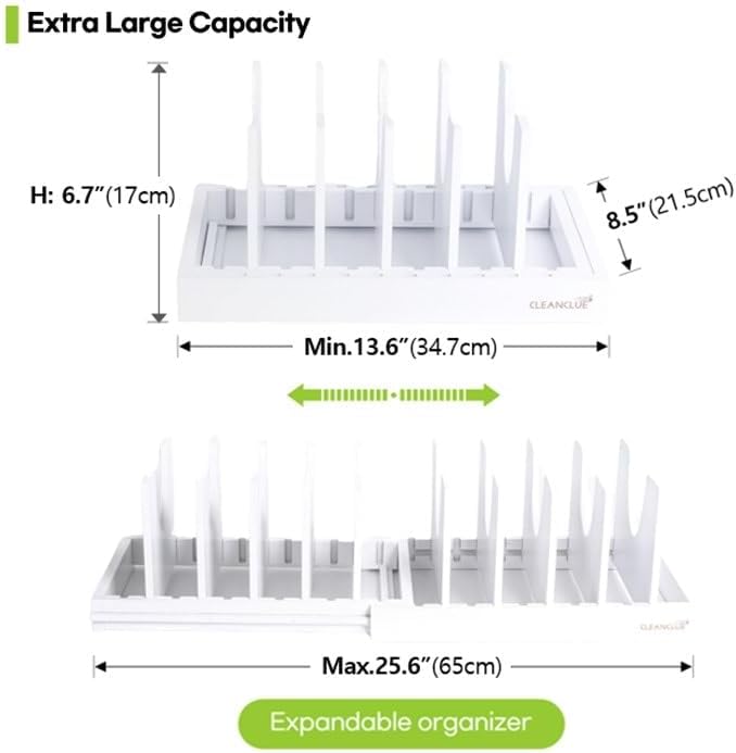Miniatura 2 de Organizador de ollas y sartenes debajo del gabinete, organizadores expandibles de ollas y sartenes de bambú y tablas de cortar, estante ajustable