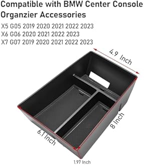 Jaronx Compatible with BMW X5 G05/ X6 G06/ X7 G07 Center Console Organizer, Console Organizer Tray Storage Compatible with BMW X5 G05/ X7 G07 2019-2026, X6 G06 2020-2026