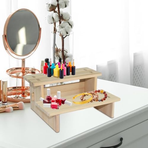 Vaveren Suporte de exibição de madeira, rack de joias, decoração, luminárias colecionáveis, exposito