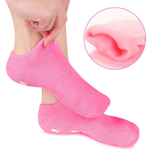 Par de Meias Hidratantes Gel Silicone Reutilizável (Preto)