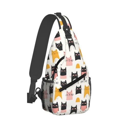 Sac à bandoulière chat mignon réglable pour voyage et sport