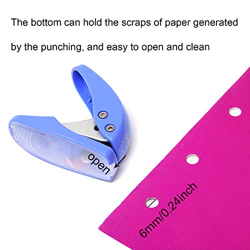 Honbay 2Pcs Cute Mini Type 1-Hole Punch, White And Blue, 6Mm 1/4Inch Holes, 10 Sheets Punch Capacity, For Paper, Cardboard, Thin Plastic, Craft Paper, Etc #TOP3