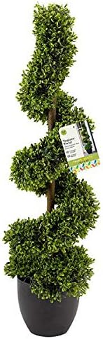 garden mile Artificial Topiary Twirl Obelisk Tree, Stylish Plant, Faux Twirled Shrubbery for your Garden, Outdoors, Patio, Lounge or Conservatory (Boxwood Topiary Twirl)