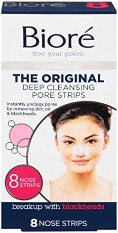Biore Deep Cleansing Pore Strips, 8 Nose Strips. (Pack of 2)