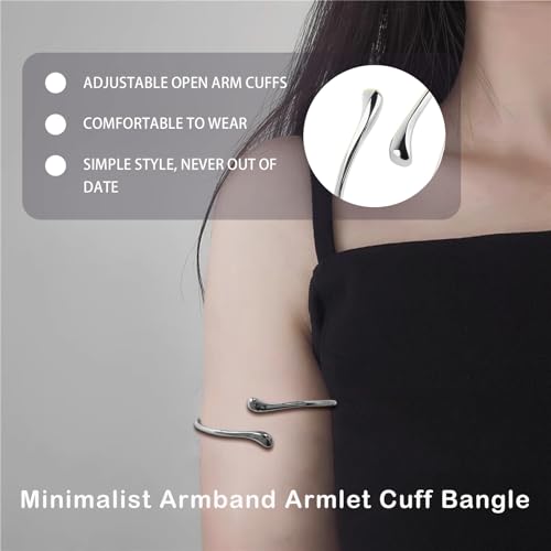 Minimalist Coil Arm Cuff Bangle for women Adjustable Arm Cuffs Upper Arm Bracelet Open Armlet Armband Set Jewelry3