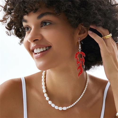 coadipress Transparent Acrylic Flame Earrings for Women Unique Gothic Fire Dangle Earrings Punk Rock Hip Hop Fire Element Earrings Multicolor Neon Flames Hook Earrings Halloween Cosplay Accessories4