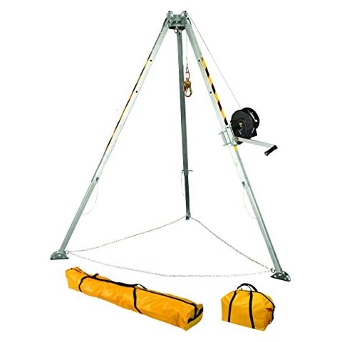 FallTech 7507 Confined Space Tripod Kit - Tripod Kit with 7276 Tripod, 7293 Winch, 7291B Leg Bracket, and Storage Bags, Natural Cover