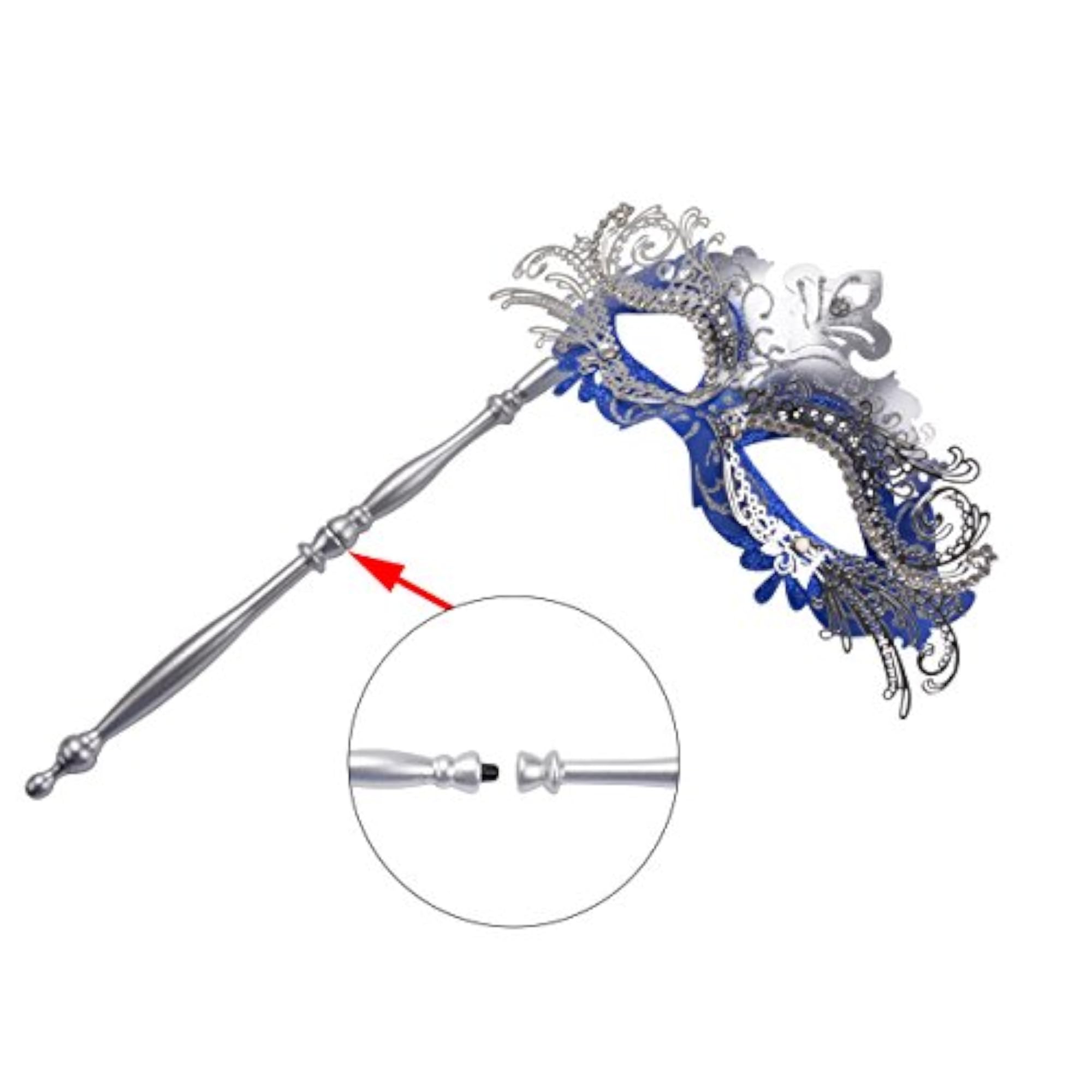 Masquerade Mask, Fashionable Venetian Design with Holding Stick
