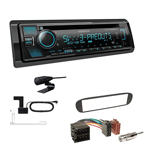 Kenwood KDC-BT960DAB 1-DIN Autoradio CD-Tuner mit Bluetooth Digitalradio DAB+ inkl. Einbauset passend für FIAT Barchetta 1995-2005 schwarz