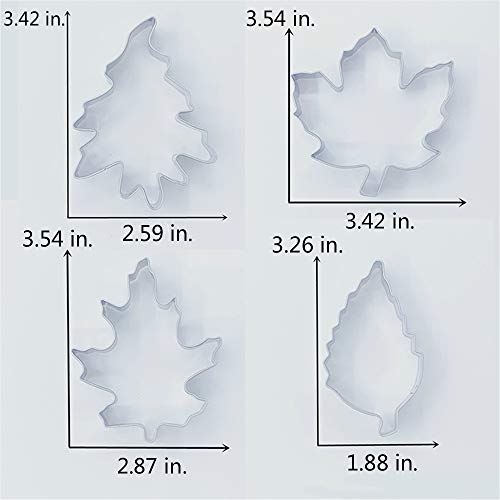Liliao Leaf Cookie Cutter Set - 7 Pieces - Maple Leaf, Rose Leaf, Ivy Leaf, Oak Leaf - Stainless Steel #TOP4