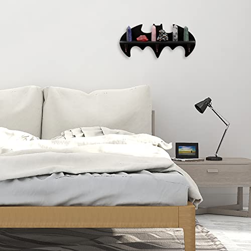 Hylehe Bat Shelf Crystal Shelf Wall Mounted Floating Shelves-Hanging Floating Wooden Shelves For Goth Home Bedroom Or Bathroom-Witchy Room Decor For Crystal Keys #TOP2