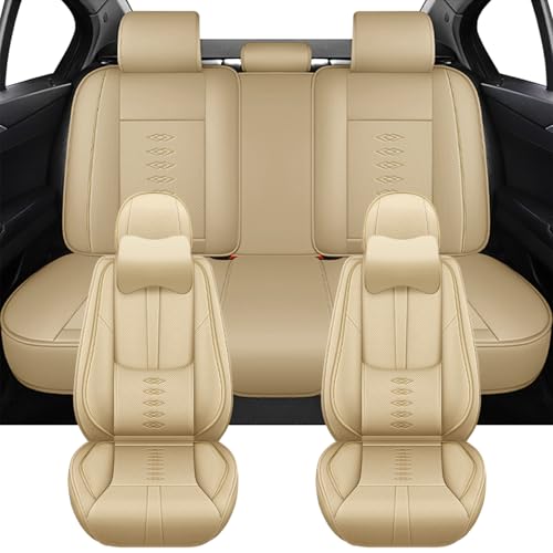 Full Set Leather Seat Covers For Chevy Silverado EV 2024-2025 - Front & Rear, Synthetic Leather (Blue, With Pillows)