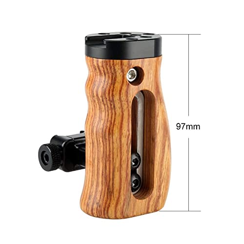 Image of NICEYRIG NATO Quick Release Wooden Handle, Universal Side Grip with Mounting Holes Cold Shoe - 268