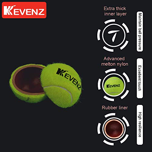 image for KEVENZ 12 Pack Competition Tennis Ball, Advanced Melton Nylon and Rubb