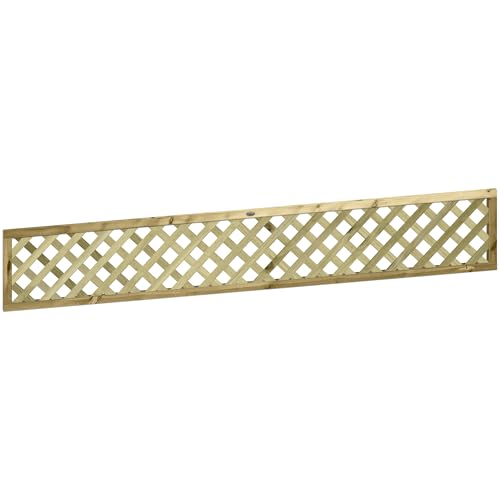 Urdan Diamond 6x1ft (W: 6ft x H: 1ft) Fully Framed Smooth-Planed Modern Decorative Pressure-Treated Trellis Panel Thick/Strong Laths 45mm Holes Width 1828mm x Height: 300mm