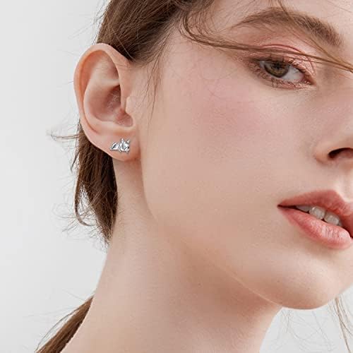 VONALA French Bulldog Earrings Stud 925 Sterling Silver Cute Dog Jewellery Gifts for Women Girls