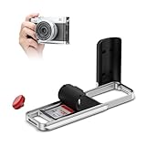 JJC 金属 L型ハンドグリップ 富士フィルム Fujifilm X-E5 XE5 適用 電池交換が便利 底の1/4"-20ネジ穴 & アルカタイプ スピーカー穴付き 1枚SDカード収納可能 1個レリーズシャッターボタン付属 シルバー