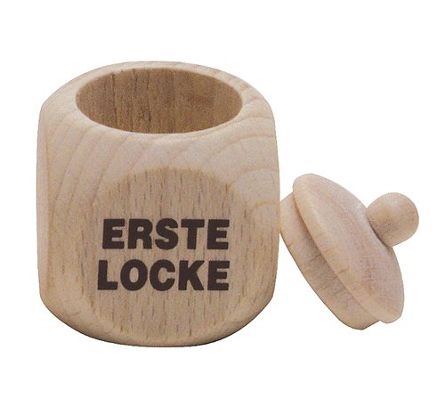 Bartl 103652 Erste Locke - Erstes Haar - Behälter - Dose - aus Holz - mit Aufschrift