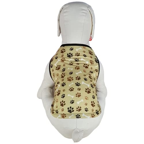 Roupa para Pet Estilo Regata Personalizada com Estampa de Patinhas 1 (Padrão, GG)