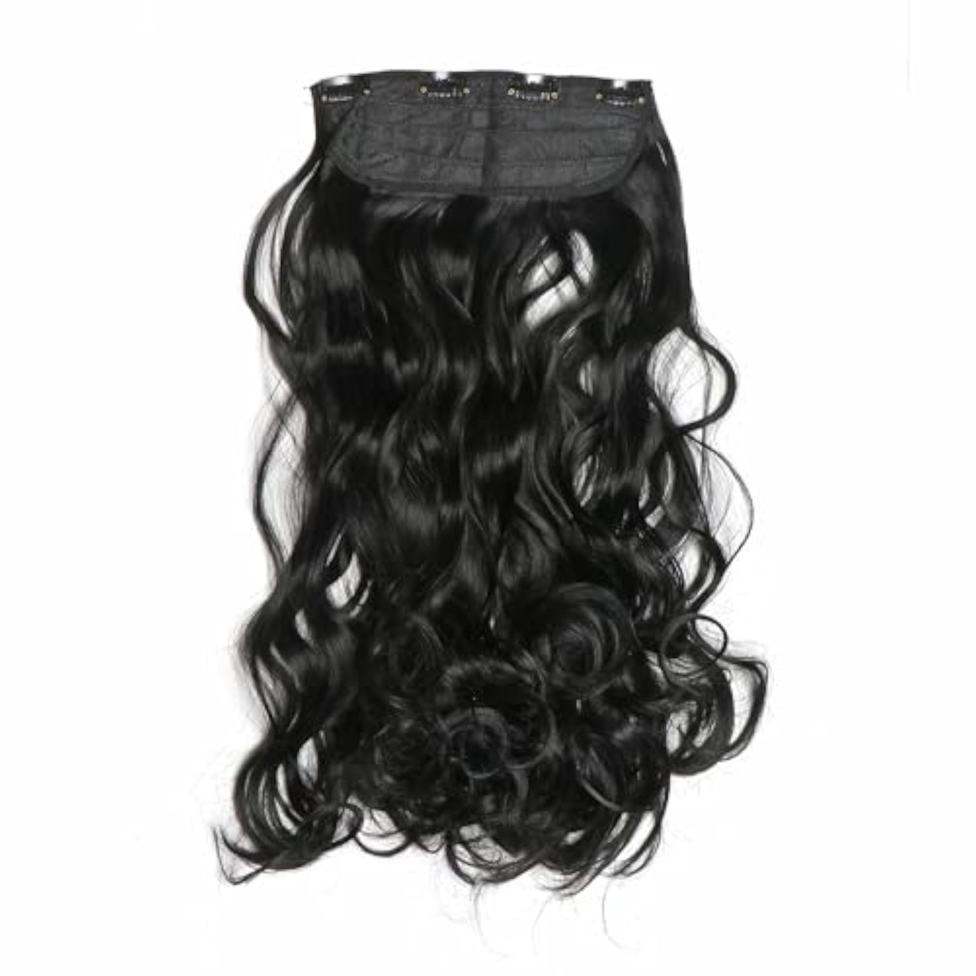 Women's Curly/Wavy Synthetic Black Hair Extension, 24 Inch