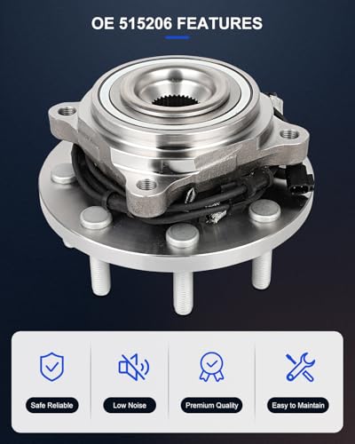 Image of ECCPP 2-Piece 515206 Wheel Hub Bearing for Ram 2500 2019-2023 | for Ram 3500 2019-2023 8 lugs w /ABS Sensor Pre-Greased Sealed