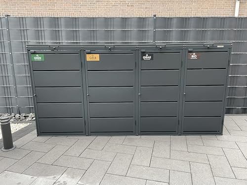 MBOX24 Mülltonnenbox Magnet Organisations-System – 5-teiliges Magnet-Set zur Mülltrennung – Magnetische Sortierhilfe für Bio, Papier, Gelber Sack, Restmüll & Glas für Müllboxen & Mülltonnenhäuser