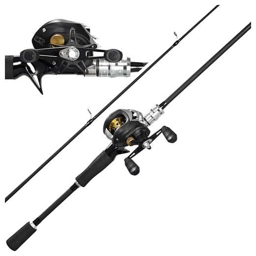 Kilitn Fishing Rod and Reel Combo, Black Color Baitcasting Combo Baitcast Reel, 2-Piece Baitcaster Rod, Durable Fiberglass with Comfortable EVA Handle (Casting Right 6FT)