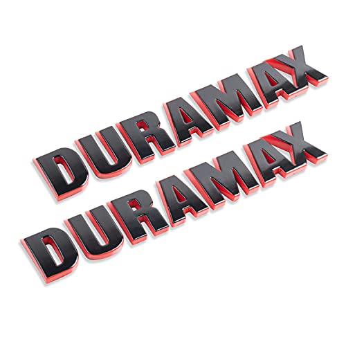 2019-2021 Duramax Emblems Badge for Silverado 2Pcs(Black-Red)