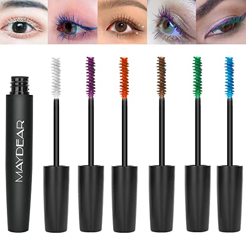 Maydear Waterproof Colored Mascara Set – Long-Lasting, Cruelty-Free, Vegan Eye Makeup for Women (6...
