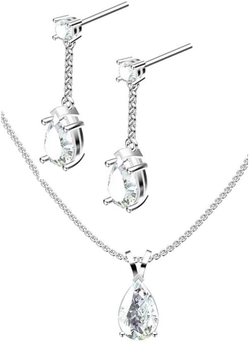 Luxury 18k Solid Gold Diamond Jewelry SETS 4 carat Diamond Earring Necklace SETS HANDMADE Masterpiece Designer Jewelry 8mm Diamond Solitaire Jewelry Set 4 ct Birthday Graduation Anniversary