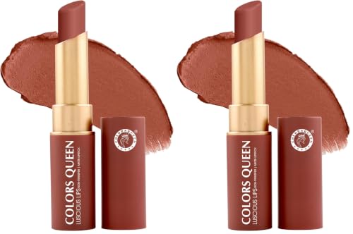 Image of Colors Queen Luscious Lips - Non Transfer Creamy Matte Lipstick | Highly Pigmented with Smooth Application | Long Lasting Lipstick Waterproof | Smudge Proof Lipstick for Women (19 - Naughty Nude - 3.5g)