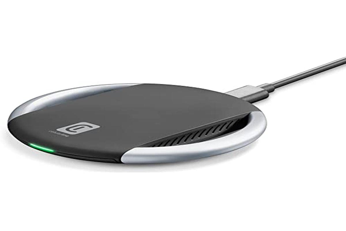 Cellularline | ARENA | Caricabatterie Wireless 10W - Alimentatore incluso - Compatibile con Apple, Samsung e altri Smartphone Wireless