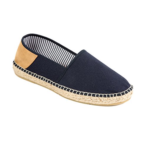 weltenmann Tarifa - Espadrilles Slip-on en Coton avec Sac en Tissu, Marino, 45, Handmade in Spain Cover