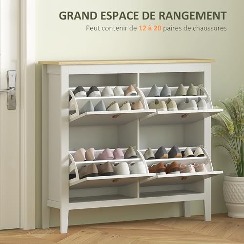 Meuble à Chaussures 4 Tiroirs Compact 24 cm HOMCOM