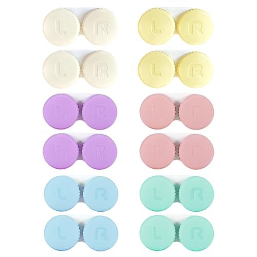 YKuzLx 12 Pack Contact Lens Case Portable Contact Case for Travel Outdoor Home Office Dormitory and Daily Use Colorful