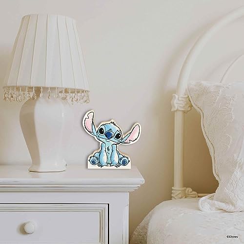Image of Disney Lilo and Stitch Movie Shelf Sitter Decor | Stitch Chunky Wood Block Cutout for Play Room, Kids' Bedroom or Office