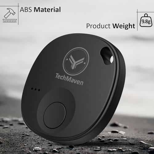 Image of AeroTag for iOS |Find My Network with Inbuilt Alert System | Anti-Theft /Anti-Lost Modes | No SIM Bluetooth Device |Tracking Device Keys, Wallet, Bag | 1 Year Battery Life-Black